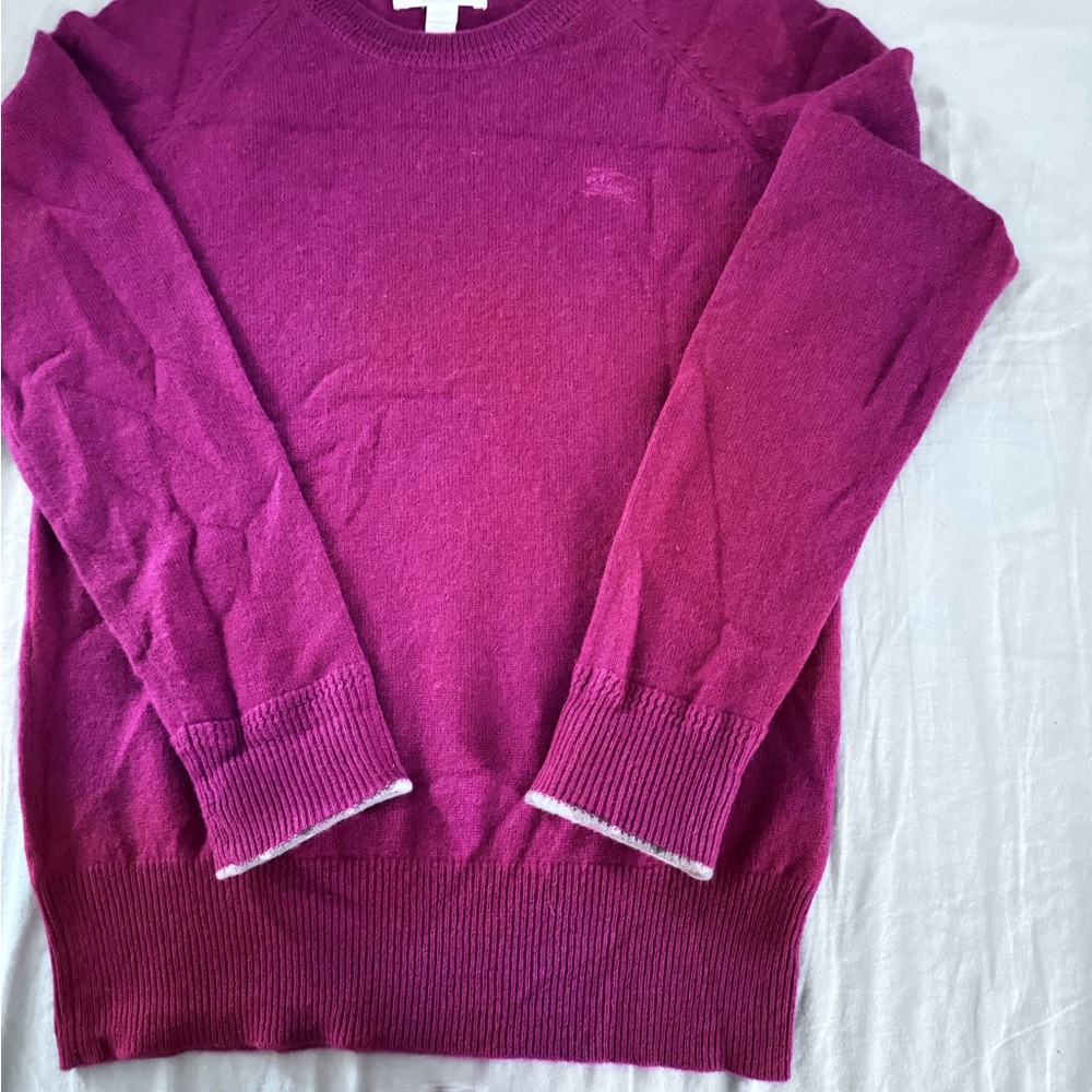 Burberry Pink Sweater with Crew Neck and Long Sleeves